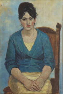 梁运清《埃莉卡》 92×63cm 人造板油彩 1961 中央美术学院美术馆藏 