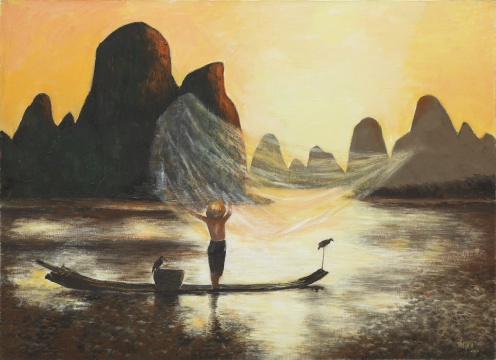 梁运清《期待》 80×110cm 布面油彩 2014 中央美术学院美术馆藏 