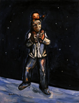 《星空 》布面油画 130×100cm 2004 