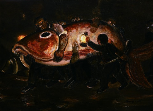 《黄河传说之四》 布面油画&nbsp; 130×180 2008 