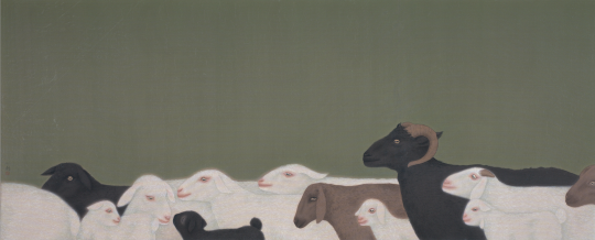 吕懿 《家在暖阳里》 70×180cm 绢本设色 