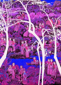 陈孟昕《怒族鲜花节·生活如歌》&nbsp;350cm×250cm 纸本设色&nbsp;2020 年 
