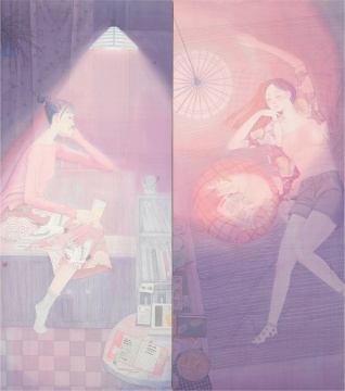 曾京 《霓彩时光》 199×174cm 绢本设色 