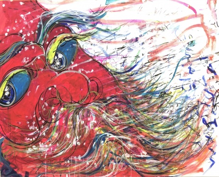 《刘伶醉雪》120x150cm 布面丙烯&nbsp;2021 