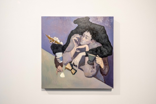 李然《密切接触》 布面油画 100 x 100cm 2021&nbsp; 