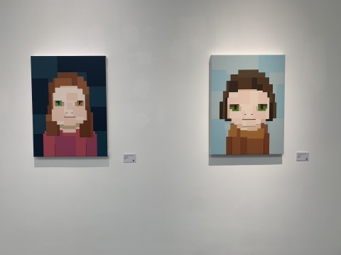 Adam Lister 《Homage to Nara # 2》56×76cm 布面丙烯 2021 Adam Lister 《Homage to Nara # 1》56×84cm 布面丙烯 2021 