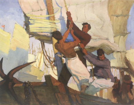 《扬帆（预科毕业创作）》 39×50cm &nbsp;水粉画 1963 