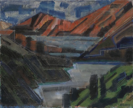 《高原湖之二》 80×100cm &nbsp;布面油画 2019 