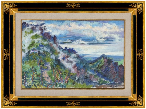 刘海粟 《庐山含鄱口行云》 60×90cm &nbsp;布面油画 1956 