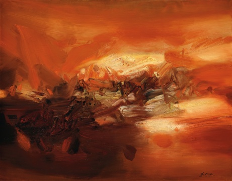 朱德群 《构图No.338》布面油画&nbsp;1970&nbsp; 