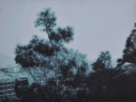 颜磊，《第五系统》 ，2004，布面丙烯，120 × 90 cm。 