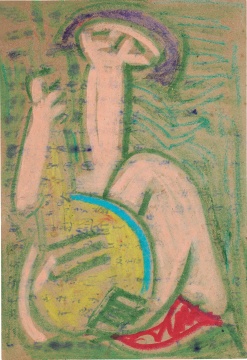 《无题189》18.8x13cm 纸本蜡彩 约1950年 