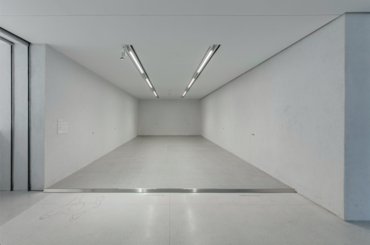 张永和，《5×11&nbsp;米生活》，2021&nbsp;，高精度写真裱地贴 膜，500&nbsp;×&nbsp;1100 cm。图片由&nbsp;UCCA&nbsp;尤伦斯当代艺术中心提供。 &nbsp; 