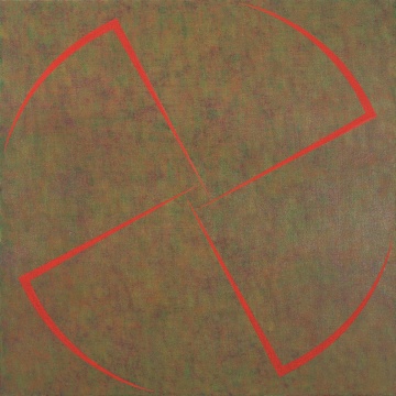 《朱砂》&nbsp;200×200cm 布面矿物质颜色 2019 