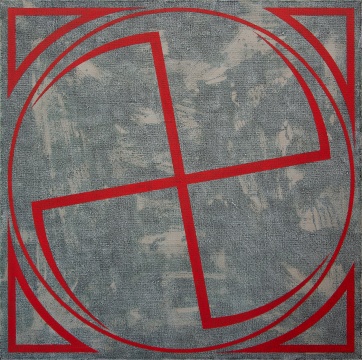 《朱砂》&nbsp; 145×145cm&nbsp; 布面矿物质颜色 2019 