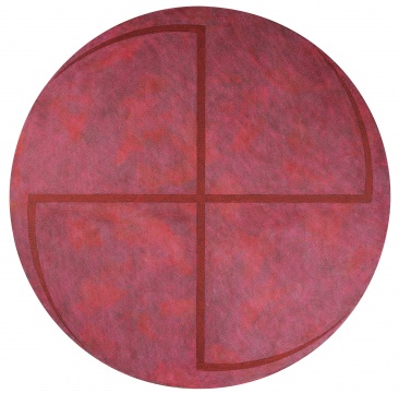《朱砂·红道》 200×200cm 布面矿物质颜色 2018 