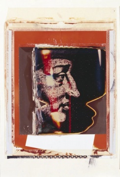 选自向尼普斯致敬系列 35x25cm 拼贴于画纸，石墨，蜡笔 &nbsp;由多张59型号的彩色宝丽来转印至丝绸布 1982 