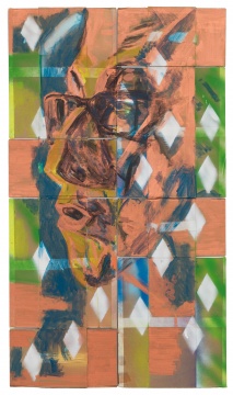 《说话的人》 116.5×66cm&nbsp;纸板、丙烯、喷漆 2019