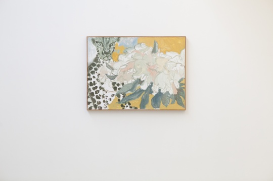 倪军《大花与豹豹》90 x 120 cm 布面油画 2021 