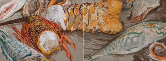 倪军《海战之歌（双联）》60 x 160 cm 布面油画 2021 