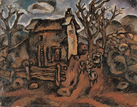 毛旭辉 《圭山写生·村口》 40×50cm 纸本油画 1982 