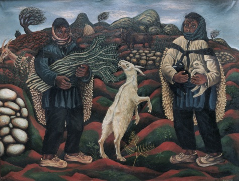 毛旭辉 《圭山组画·红土的恩赐——春天的绿树枝》 80×120cm 布面油画 1987 