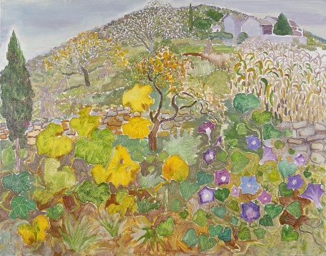 毛旭辉 《圭山·有瓜叶和牵牛花的风景》 70×90cm 布面油画 2010 