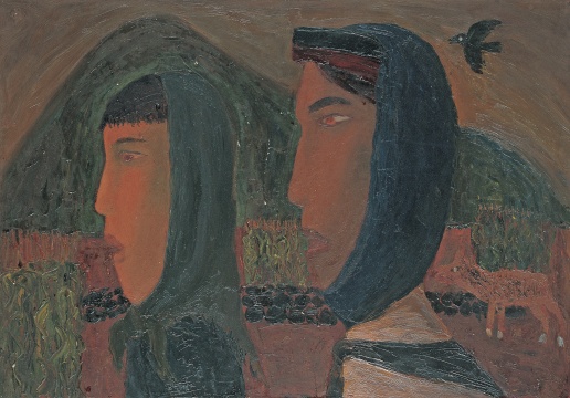毛旭辉 《圭山·母亲和女儿》 53×77cm 纸本油画1987 