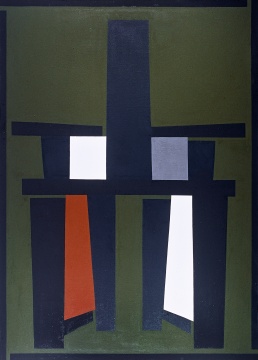 毛旭辉 《绿色背景的黑色靠背椅》 250×180cm 布面油画 2008 