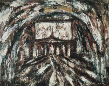 毛旭辉 《红窟中的大家长图》 120×150cm 布面油画 1990 