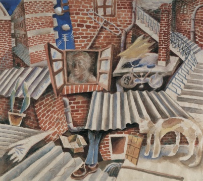 毛旭辉 《红砖楼·窗子》 32×36cm 纸本水彩、彩色铅笔 1985 