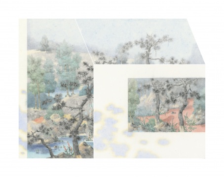 《山水隔 之三》 150x200cm 纸本设色 2020 