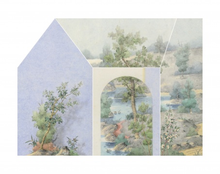 《山水隔 之一》 150x200cm 纸本设色 2019 