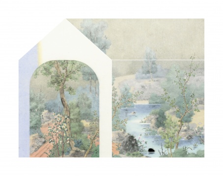 《山水隔 之四》 150x200cm 纸本设色 2020 