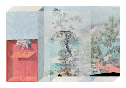 《近远》 120x180cm 纸浆水墨 2020 