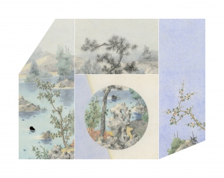 《山水隔 之二》 150x200cm 纸本设色 2020 