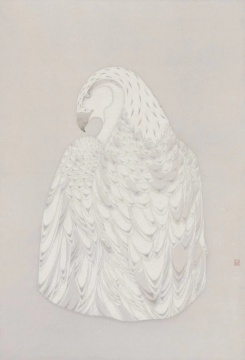 李戬 《隼》&nbsp;96×66cm&nbsp;纸本设色 2020 