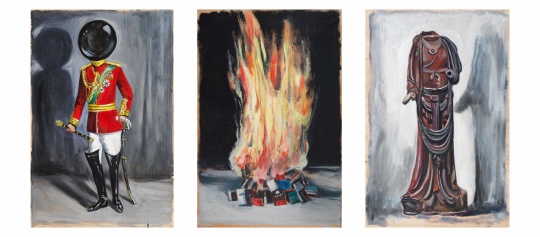 孙逊 电影“魔法星图”—《命名万物者本身无名》&nbsp;165×89×3cm 木板上油画 2021 
