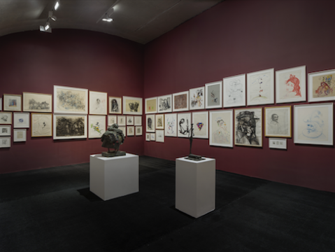 “乔治·康多：图像殿堂”展厅现场图——素描陈列室，龙美术馆（西岸馆），2021，摄影：JJYPHOTO 