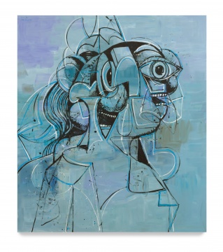 乔治·康多&nbsp;《A小调布鲁斯》&nbsp;203.2x177.8x3.8 cm&nbsp;亚麻布油彩&nbsp;2021 &copy; 乔治·康多，私人收藏，加利福尼亚州，美国，摄影：兰斯·布鲁尔 &nbsp; 