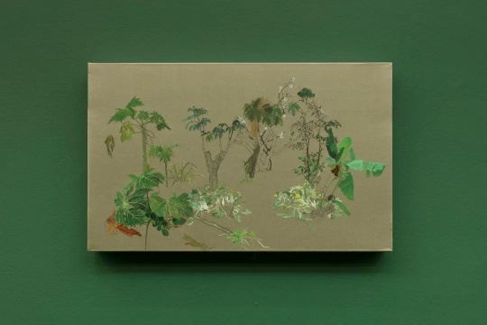 《自留地-7+3贤》30×48cm 丝绸上国画，油性颜料&nbsp;2021 