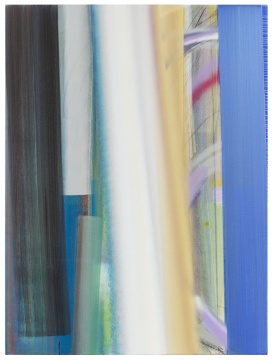 王志渊《斜光》200x150cm 布面丙烯, 喷漆, 炭笔&nbsp; 2021 