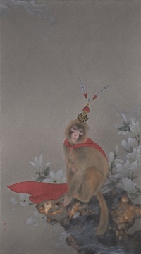 李娜《大圣》90x50cm 纸本设色 2018&nbsp; 