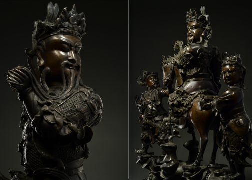 明 铜关公组像 &nbsp; 