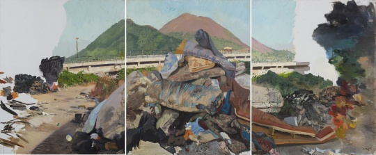 刘小东 （b.1963）&nbsp; 《上火(三联作)》&nbsp;&nbsp; 布面油画&nbsp; 250×600 cm 2008 