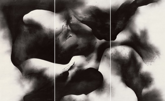 沈勤 《黑白·山》&nbsp; 纸本水墨&nbsp; 184×290 cm&nbsp; 1985 