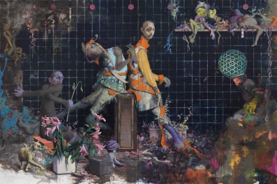 乔纳斯·博格特（b.1969，德国）&nbsp; 《一瞥（双联作）》&nbsp;&nbsp; 布面油画&nbsp; 240×360 cm&nbsp; 2020 