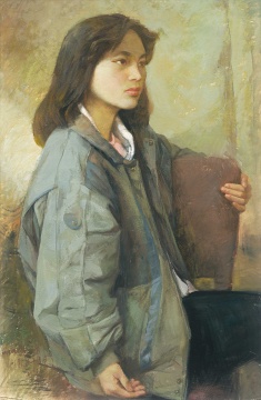 宫立龙《芙蓉》79×55cm 纸本水粉 1990 