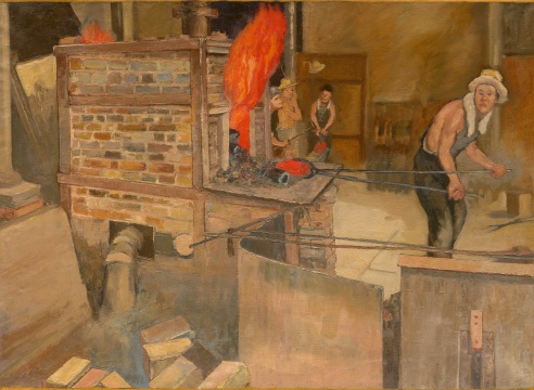 孙宗慰《锻炉》60×80cm 布面油彩 1943