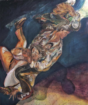 法里斯·海泽《明日无望》，亚麻布面油画和丙烯，190 × 160 cm，2021 